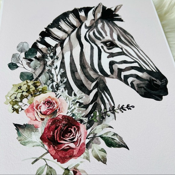 Watercolor Zebra Wall Art Poster Print UNFRAMED - Picture 15 of 17